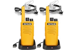‎RETEVIS Retevis RT668 Walkie Talkie dla Dorosłych, PMR446 Radio ze Słuchawki, Ładowalne Walkie Talkie, USB-C, 16-Kanałowy, Odporny na Upadki Zestaw Radiowy na Logistyki, Magazynu, Restauracji (1 Para)