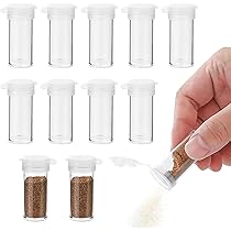 24 Mini Salières Et Poivrières De Voyage - 6g, Avec Couvercle, Transparentes, Pour Camping BBQ Pique-nique