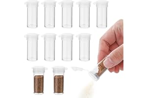 PXARMYYXGS 12 Piezas Mini Salero y Pimentero Pequeño, Salero con Tapa, Mini Especiero de Viaje, Molinillo de Sal y Pimienta Portátil para Camping, Cocina, BBQ, 6g