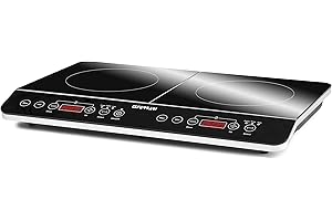 G3 Ferrari G10047 Piastra ad Induzione Doppia "Hi-Tech Chef", 3500W, Display digitale, Comandi Soft-Touch, Vetro Temperato, Grandi area di cottura, 60.3 x 36.3 x 6,5 cm