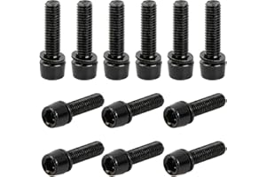 FANGEHONG 12 Pezzi Bici Stelo Bulloni, M5 x 18 mm Viti Fisse per Stelo Bici con Rondella, Bulloni per Manubrio Della Bicicletta, Vite da Bicicletta per Mountain Bike Bici da Strada (Nero)