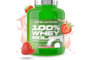 Scitec Nutrition 100% Whey Isolate - Pure Protein Power avec BCAAs - Glutamine & Arginine - Formule sans sucre ni gluten, 2 kg, Fraise