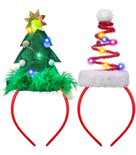 Whaline Cerchietti Per Capelli A Tema Natalizio – Confezione Da 6 Con Corna Di Renna E Alberelli Di Natale, Accessori Per Feste - 2