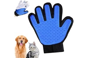 Simsky Guantes de Aseo para Mascotas, Silicona Guante de Cepillado para Mascotas, Animales de Masaje Quita Pelos, Guantes de Baño para Domésticos Azul de Limpieza para Perros y Gatos
