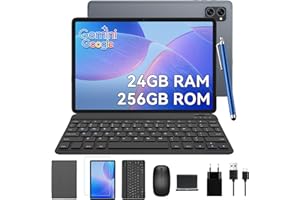 TABWEE T20 Tablet con Tastiera - 24 GB RAM+ 256GB ROM(2 TB TF), Octa-Core, Tablet 10 Pollici, 5000 mAh, 8MP+5MP, Gemini AI, 5G WIFI, Face ID, 3.5mm Jack Port