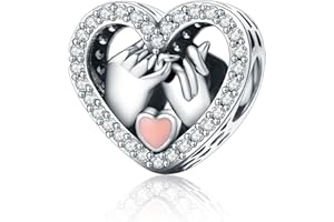 ALSTADE Alstiva Familie Freundschaft Liebe 925 Sterling Silber 5A Zirkonia Charm Anhänger für Armband Charm Bead Pendant für Europäische Armbänder Halsketten Schmuck Geschenk für Damen Frauen