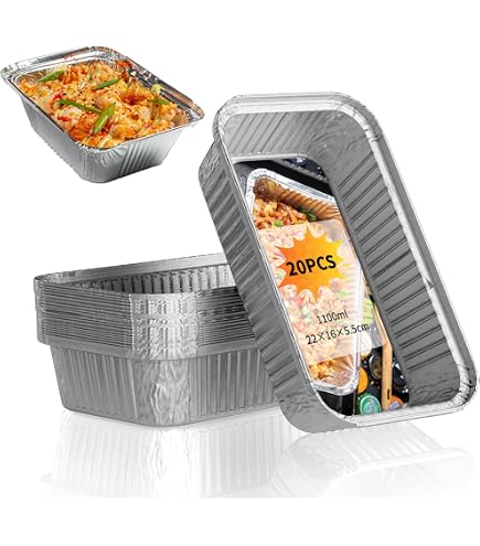 25 Barquettes Aluminium Professionnelles 410ml - 17x11x4 Cm Recyclables Pour Four Et Barbecue
