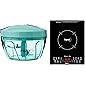 Pigeon by Stove Kraft New Handy Plastic Chopper with 3 Blades, Green + Rapido Slim 2100-Watt Induction Cooktop, Black
