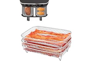 ALAANER Stojak na frytkownicę powietrzną do frytkownicy Ninja Foodi Airfrytkownicy ze stali nierdzewnej 304 trzy można układać w stos stojak akcesoria do frytkownicy powietrznej Ninja AF300UK AF400UK