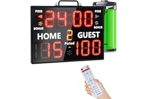 GAN XIN Tableau de score électronique portable numérique avec télécommande pour basket-ball, sport, tableau de score LED