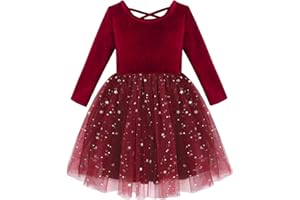 Miyanuby Toddler Girls Fall Winter Dresses Baby Girls Clothes Velvet Tulle Twirl Dress Long Sleeve Princess Party Dress for Infant Baby Girls
