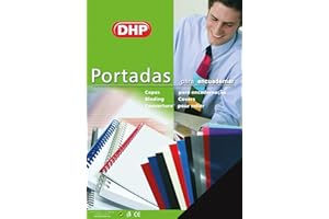 DHP Pack de 100 Portadas para Encuadernar de PVC, Opaca, Formato A4, 0,18 mm de Grosor, Negro