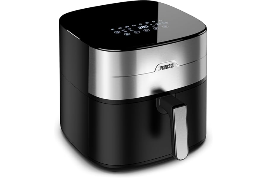 Princess Dual Heat Airfryer 8L XXL, Double Heating Element Air Fryer for Faster Cooking and Crispy Results, 15 in 1, BPA and PFAS Free, 2000W, 182280