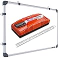 GOSHU Non Magnetic 2 feet x3 feet Double Sided White Board and Chalk Board Both Side Writing Boards Includes Non-Magnetic Duster, One Black Ink Marker and 30cm Scale (2x3 feet, Pack of 4 Items)