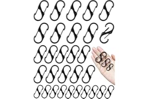 DRAUPNIR 30 Pezzi S Moschettone, 52mm/40mm/33mm S Moschettone Portachiavi Piccolo Metallo 8 a Forma di 2 Aperture S Moschettone per Campeggio Escursionismo Bagagli Pesca All'aperto Valigia