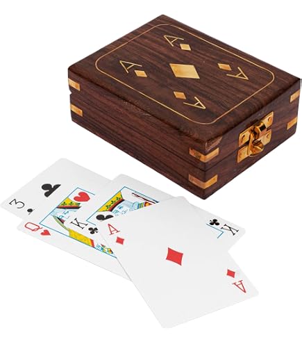 NKlaus Scatola Portacarte In Legno Di Mango E Ottone - Doppia, 15x11x4,5 Cm, Design Nautico Vintage 15933 - 4