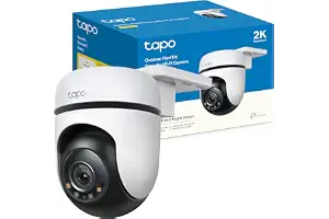 Tapo C510W - Cámara de Vigilancia WiFi Exterior 360º, 2K 3MP, Detección IA | Detección Movimiento, Personas y Manipulación. Visión Nocturna a Color. Alarma Luz y Sonido. Admite MicroSD. App Tapo. IP65.