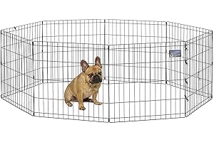 MidWest Homes for Pets Dog Exercise Pen & Playpen with Door; 60.96 cm by 60.96 cm; Black E-Coated; 550-24