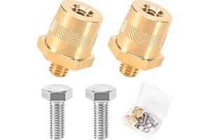 Peevisap M8 Batteriepoladapter, Batterie Adapter, Batteriepol, Batteriepoladapter Messing, Batteriepole Konverter Set mit Schrauben und Unterlegscheiben, Geeignet für Auto, Motorrad, LKW und Boot