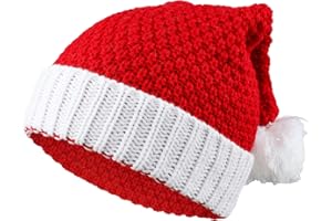 TAGVO Weihnachtsmütze, Nikolausmütze für Unisex Stricken Weihnachtsmann Mütze Erwachsene Kinder Bequemer Weihnachtsmützen für Weihnachten Neujahr und Partybedarf