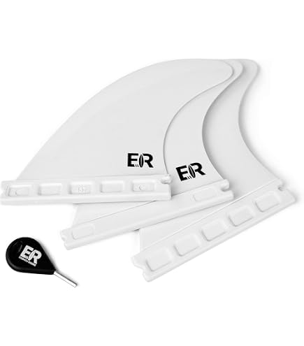 Lot De 3 Bouchons D'aileron Future Pour Surf - Polycarbonate + Fibre Verre, Noir, Avec Vis Et Clé