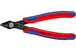 KNIPEX Electronic Super Knips Elektronik-Seitenschneider, 125mm, weicher Draht (Kupfer) bis 1,6mm, mittelharter Draht bis 1,2mm, 78 61 125