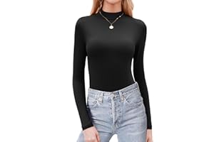 Zeagoo Camiseta de Mujer Cuello Alto Manga Larga Slim Fit Elástica Ligera Camiseta Interior Térmica Tallas XS-XXL