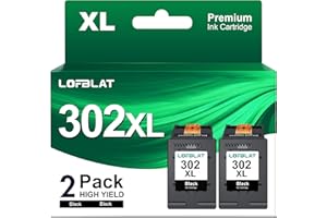‎LOFBLAT LOFBLAT 302 XL Schwarz Ersatz für HP 302 Druckerpatronen für HP Envy 4525 4520 4527 4522 HP DeskJet 3630 3633 3636 3638 HP OfficeJet 3831 3830 5220 Druckerpatronen (Schwarz, 2er-Pack)