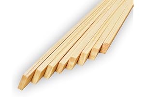 PINI Lot de 200 brochettes pointues en bois - Carré - 300 x 4 x 4 mm - Pour le bricolage et la maison