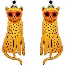 ZMDMAH Lot De 2 Ballons XXL Léopard – Aluminium Avec Valve Auto-scellante – Décoration Anniversaire Jungle, Fête Enfants, Gonflage Air Ou Hélium