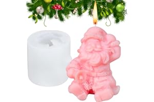 CAKEFLY Santa Claus Mould Silicone Christmas Candle Soap Making Moulds Wax Aromatherapy Plaster Mold Epoxy Casting Resin Molds Xmas Ornament for Christmas Decoration Party Gift Cake Decorating DIY Crafts