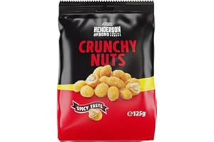 ‎HENDERSON AND SONS HENDERSON AND SONS Nüsse Crunchy Nuts Spicy Taste - 125 Gramm Beutel - Nüsse im Teigmantel - Geröstete Erdnüsse in knuspriger Teighülle mit pikanter Würzung