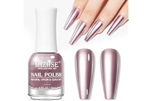 MIZHSE Vernis à ongles effet miroir métallique, longue tenue, effet chrome brillant et coloré, sans lampe UV, pour salon de manucure à domicile, 15 ml