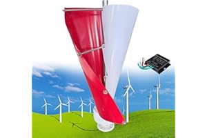 FABLESTORYEM 12000W Vertical Wind Turbine Generator Kit, 12V/24V/48V 2 Blades Helical Magnetic Levitation Shaft Vertical Wind Turbine with MPPT Controller, Suitable for Home Factory Use,C-24V