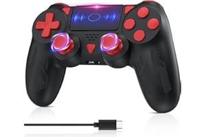 TURPOW Wireless Controller for PS4 Replacement, Dual Motor Vibration 6-Axis Sensor Turbo Touchpad, Gamepad Remote Control for PS4/P4 Pro/Ps-4 Slim/PC Windows