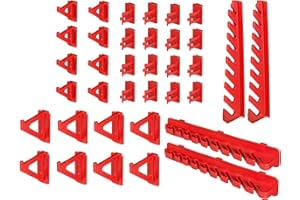 PAFEN Support mural à outils – 36 pièces porte-outils pour tableau à outils – Kit de crochets pour atelier mur d'outils perforé système de stockage