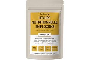 Coolinario Levure Nutritionnelle Fortifiée (56 g) Assaisonnement Végan Riche en Vitamines B, B12 et Zinc | Saveur Umami pour Pâtes, Popcorn et Sauces | Sans Gluten