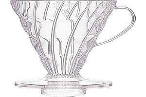Hario VD02T - Cafetera Dripper V60, de plástico, 4 Tazas, Transparente