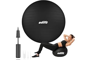 Edifit, Ballon Grossesse, 55, 65 et 75, Swiss Ball, Gym, Pilates, Gonfleur Inclus, Fitness Materiel, Gymnastique, Yoga Accessoires