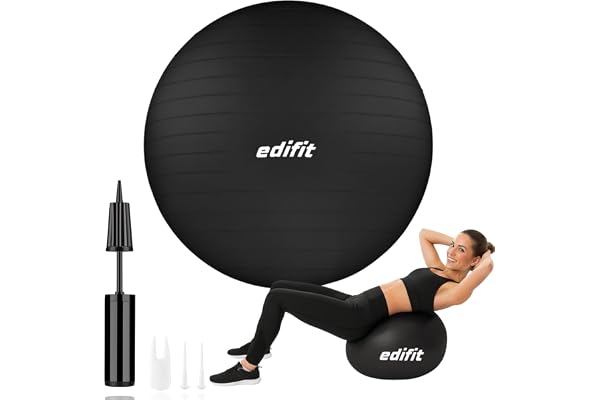 Edifit, Ballon Grossesse, 55, 65 et 75, Swiss Ball, Gym, Pilates, Gonfleur Inclus, Fitness Materiel, Gymnastique, Yoga Accessoires