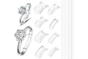 KFHENSOMR 12 Stück Ringverkleinerer Unsichtbarer Silikon Ring Verkleinerung für Breite Ringe Unsichtbarer Ringgrößenversteller passend für alle Ringe verschiedene Größen