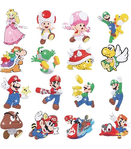 Jodsen 17 Pezzi Kit Adesivi 5D Diamond Painting Natale - Con Strumenti, Regalo Creativo Per Bambini