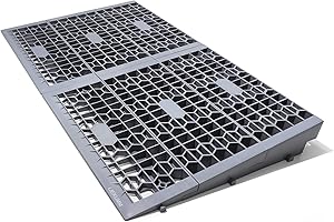 LIEKUMM Rampa de umbral de puerta de 7,5 cm de alto, capacidad de carga de 1400 kg, rampa modular portátil para umbrales de puerta, rampa de umbral para casa, escalones, bordillos, silla de ruedas