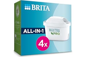 BRITA Filtro acqua rubinetto MAXTRA PRO All-in-1 confezione da 4 filtri - Riduce cloro, calcare, PFAS e metalli, filtro originale compatibile con caraffa acqua filtrante, packaging may vary