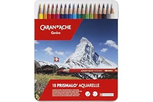 Caran d'ACHE - PRISMALO kredki akwarelowe w metalowym pudełku – 18 sztuk