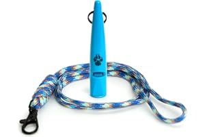 THE DOG LADY (TDL) TDL Gun Hundetrainingspfeife mit Umhängeband, Hundepfeife mit lautem, festem Ton und weitreichendem Ton, ideale Hochfrequenz-Langstrecken-Hundepfeife für die meisten Rassen, Himmelblau mit blauem Seil