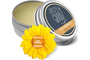 THE ILEX WOOD Vegan Caléndula Salve - bálsamo vegano completamente natural, alivia las erupciones cutáneas, picazón, piel seca, eczema, manos agrietadas - 100 ml