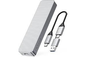GiGimundo AJS10C M.2 NVMe Enclosure - CNC Aluminum Shell, UASP Supported, USB-C External M2 SSD Caddy for 2230/2242/2260/2280 SSDs, Silver