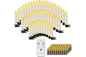 ‎OZAVO OZAVO 40er Weihnachtskerzen LED Kabellos mit Fernbedienung und Batterien, Weihnachten Kerzen Weihnachtsbeleuchtung, Baumkerzen