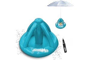 Airboom - aufblasbarer Schirmständer für Strandschirme inkl. Pumpe Getränkekühler Sonnenschirmhalter Strand Camping Sonnenschutz (Blau)